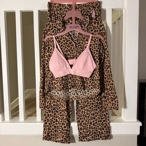New Juicy Couture Leopard pajama & Pink Pajama Set X-Large